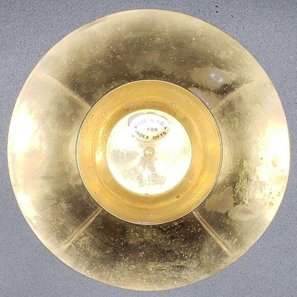 Rosenthal Netter Vintage 1970s Enameled Lily Flowers Brass 5.5" Pedestal Bowl - Picture 4 of 12